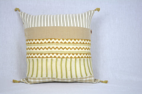 Ivory Gold Embroidered Pillow